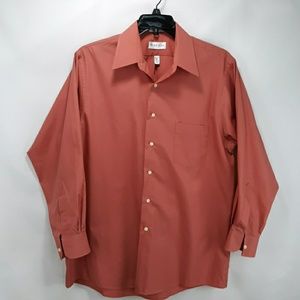 VAN HEUSEN Mens  Antique Orange Dress Shirt Sz L